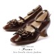 Iris Corolla Frame Square Heel Shoes(Reservation/8 Colours/Full Payment Without Shipping)
